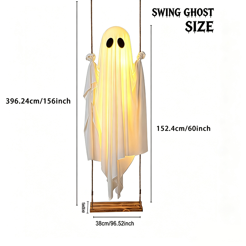 Halloween Decorations Outdoor Pre-Assembled Hanging Swing Ghost 🎃👻