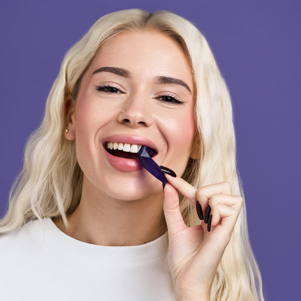 Purple Teeth Whitening Strips, Enamel-Safe Stain Removal💜