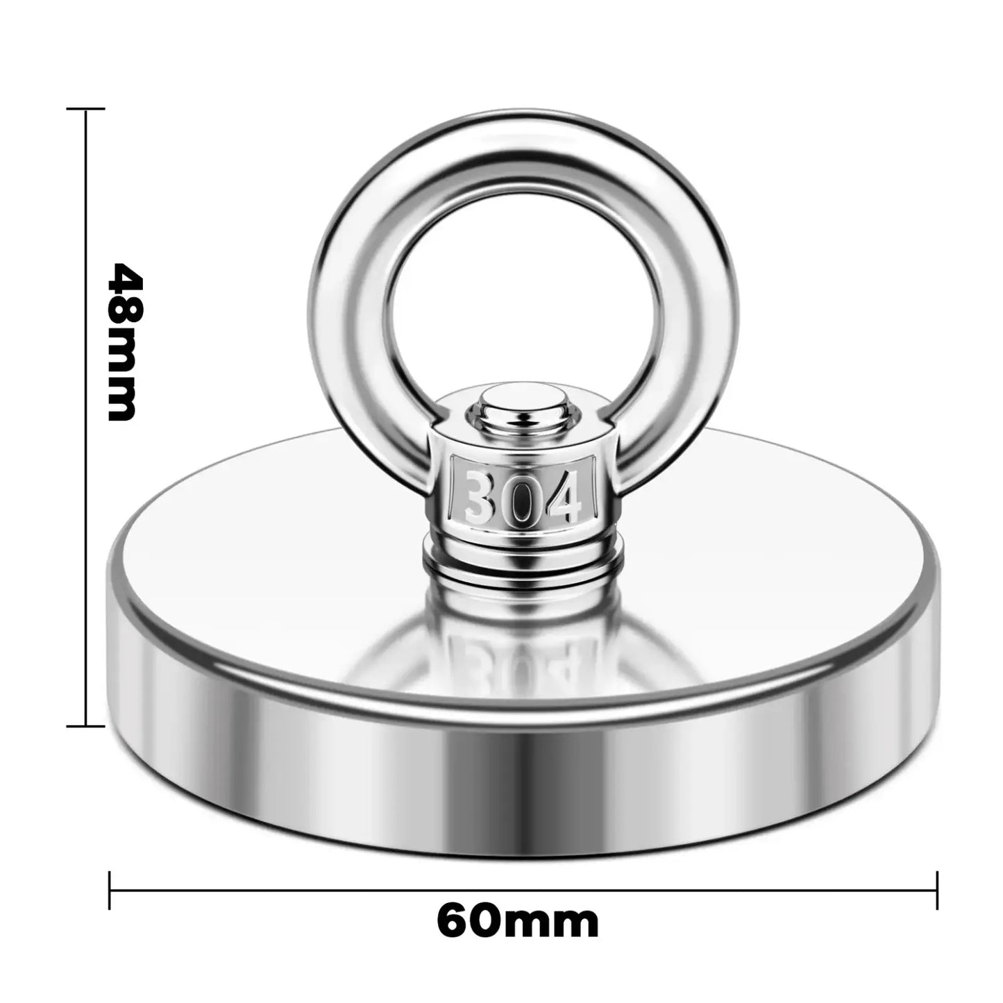 350 LBS Heavy Duty Fishing Magnet, Magnet with Countersunk Eyebolt🧲
