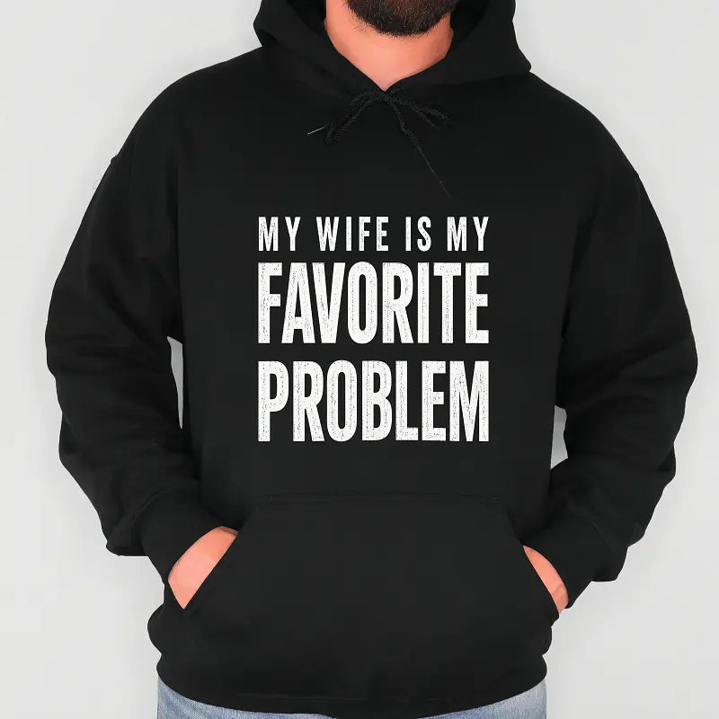 Men's Classic Shortsleeve T-Shirt,Funny 'My Wife Is My FavoriteProblem' Graphic Print๐ ๐
