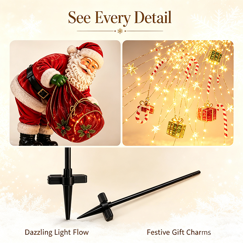 ๐
Santaโs Magic Pour โ Flowing LED Christmas Garden Light ๐
