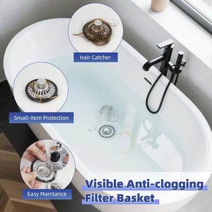 3-in-1 Pop-up Sink Stopper - 1 Pack Chrome🚿