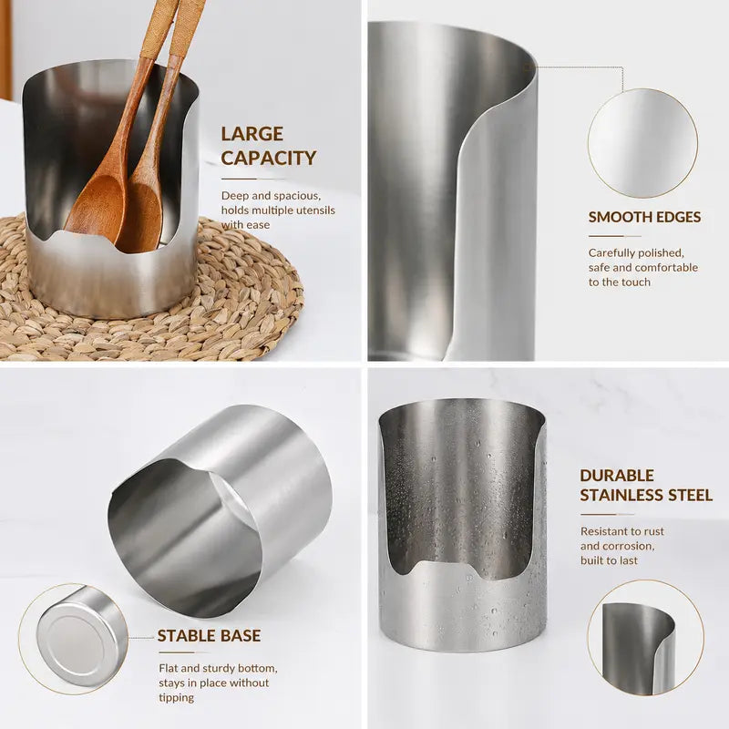 1 Count, Thickened Stainless Steel Utensil Organizer, Rust Resistant Easy to Clean Multi-purpose Storage Holder✨