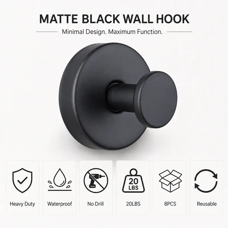2 Pcs No Drilling Suction Cup Hooks with Replaceable Core 🪝