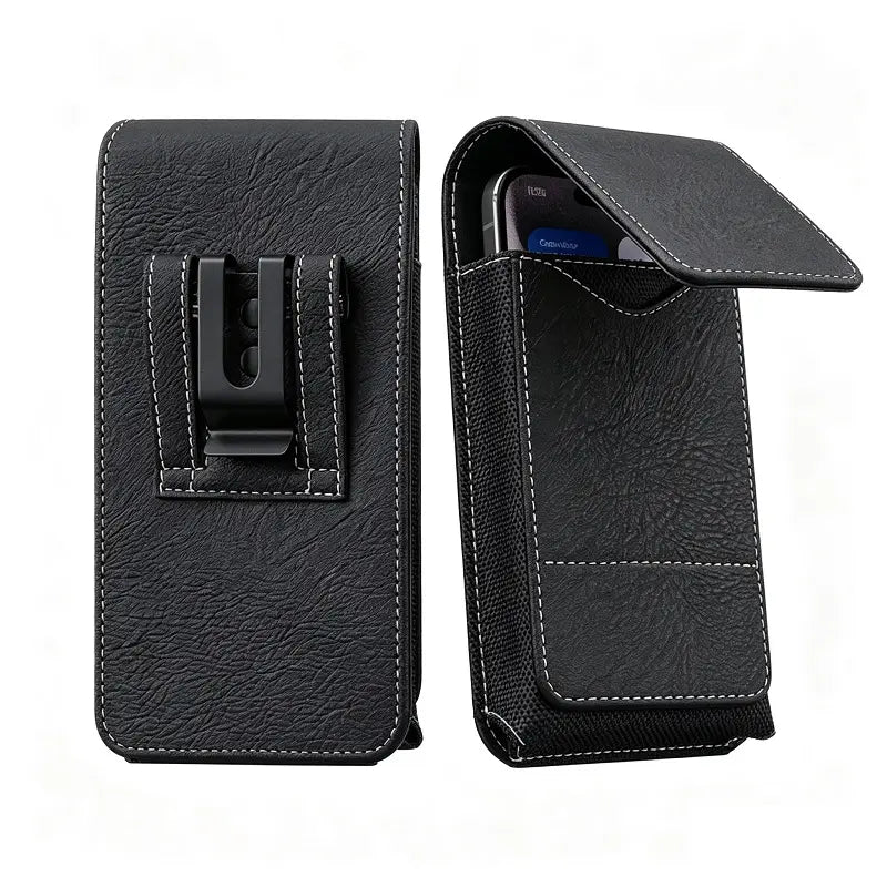Men's Waist Phone Pouch with Card Slot, Magnetic Lock & Metal Belt Clip📱