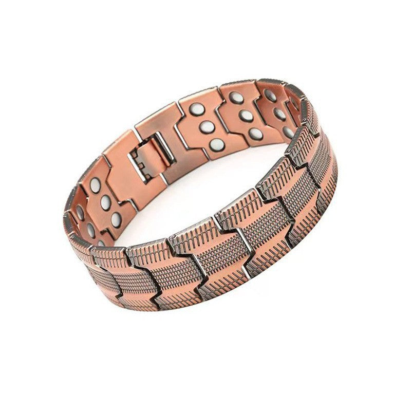 Men's Vintage-Style Wide Copper Magnetic Therapy Bracelet🧲