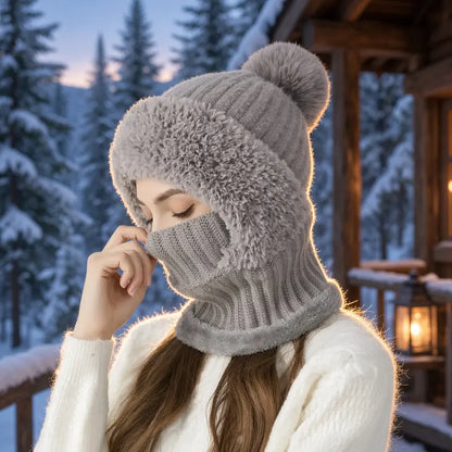 Girls' 3-in-1 Fleece Winter Balaclava - Keep Warm Face Covers & Mask with Hat 🧶