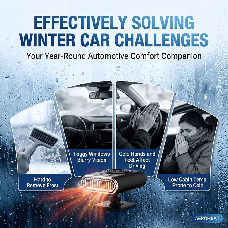 12V Portable Car Heater - 12v Power, Adjustable Defogging Windshield Demister π