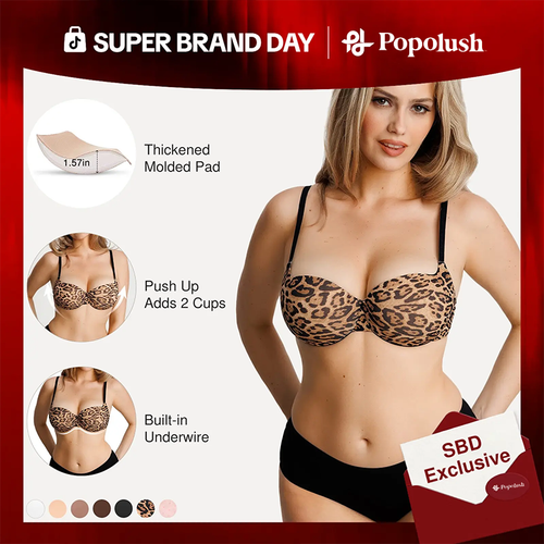 Women's T-Shirt Bra Add 2 Cups Lift Seamless Push Up Padded Underwire Comfort Everyday Bra🌸