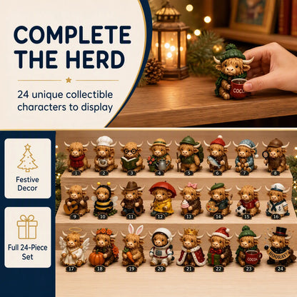 24-Day Highland Cow Advent Calendar - Christmas Countdown Gift Box🐮