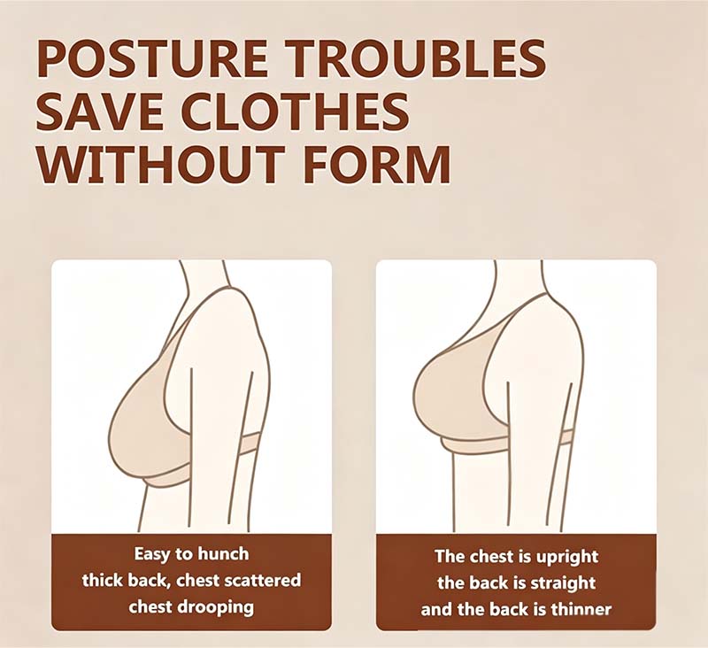 [Postural Correction] Women's Wireless Bra,Soft Breathable Non-removable Moulded Cups🤍
