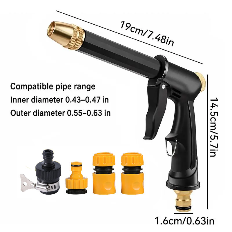 Upgraded adjustable spray gun, perfect for cleaning cars, gardens, and pets 🔫
