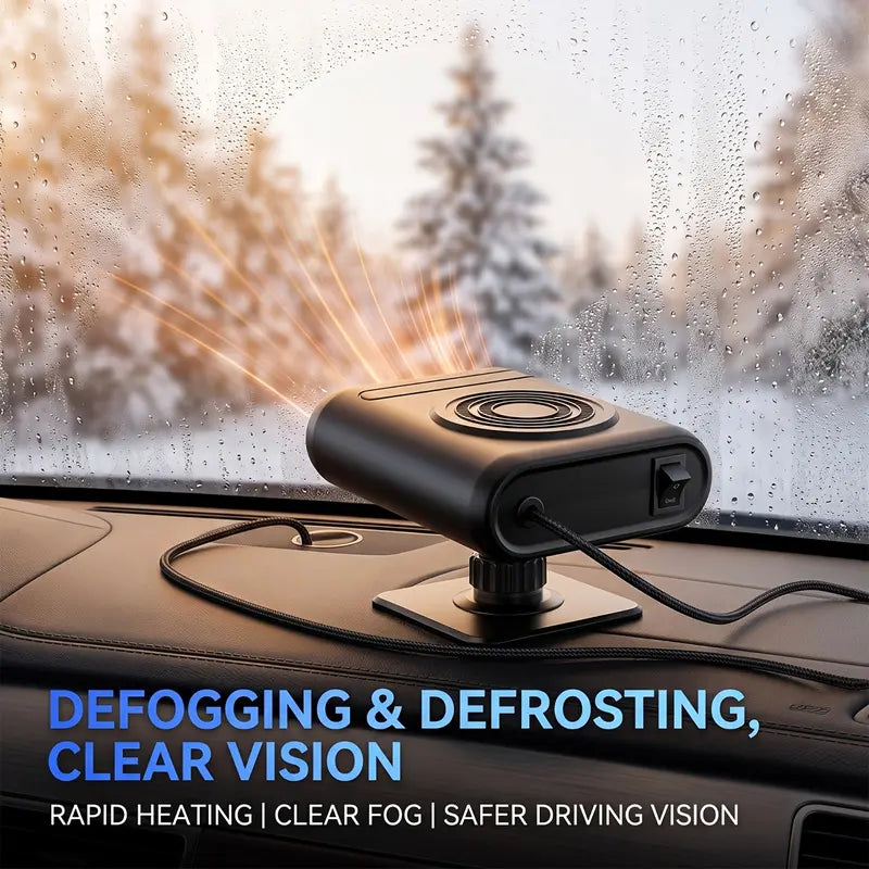 12V Portable Car Heater - 12v Power, Adjustable Defogging Windshield Demister 🚗