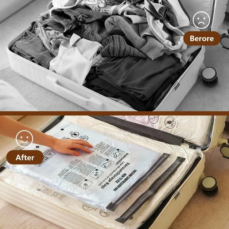 Cordless Travel Vacuum Storage Compression BagSet 7PCS