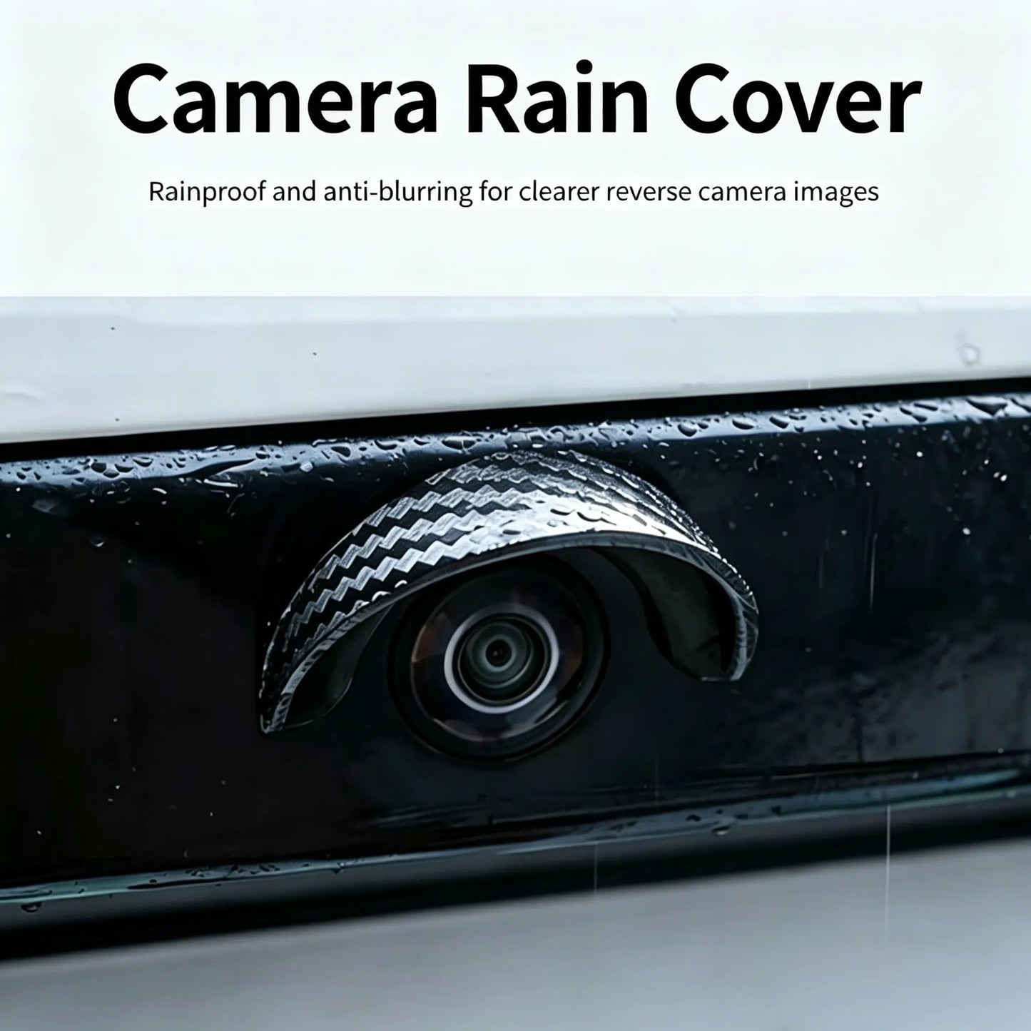 2PCS Car Reverse Camera Rain Cover, Anti‑Fog Waterproof Protection Hood, Carbon Fiber Texture🛡️