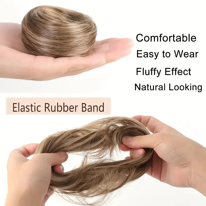Synthetic Messy Bun Hair Piece for Women, Curly Updo Scrunchie Extension👑 ✨