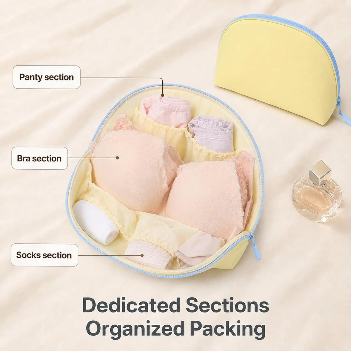 3-in-1 Travel Underwear Storage Bag | Bra Panties Socks Organizer Pouch 🧳