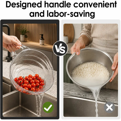 Aesthetic Multifunctional Rice Strainer with Handle 🥣