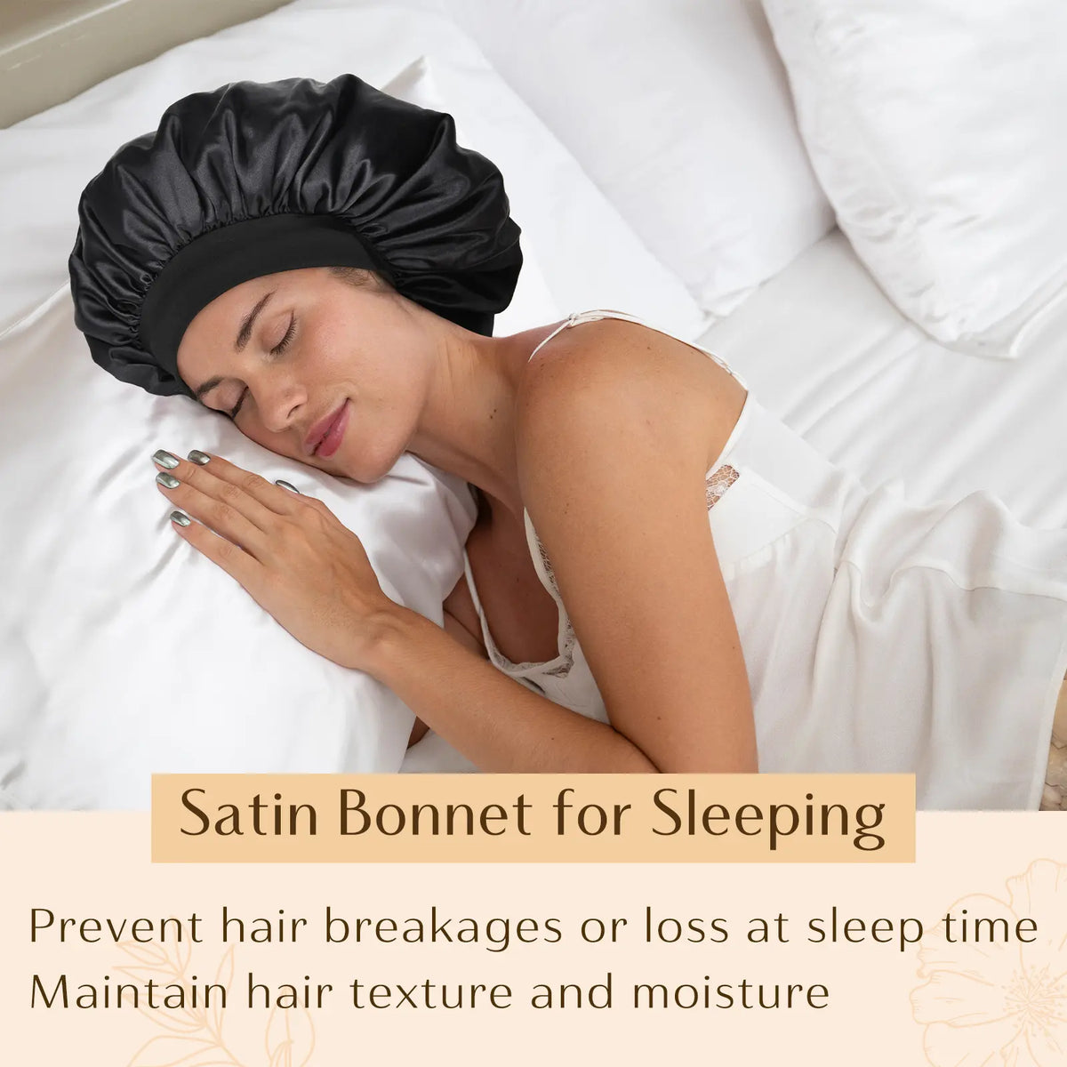 Bonnet for Men Hair Bonnet for Sleeping Double Layer Satin Bonnets 😴