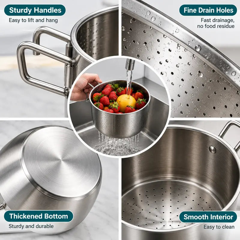 Stainless Steel Sink Hanging Drain Basket, with Handle Fast Draining🚰