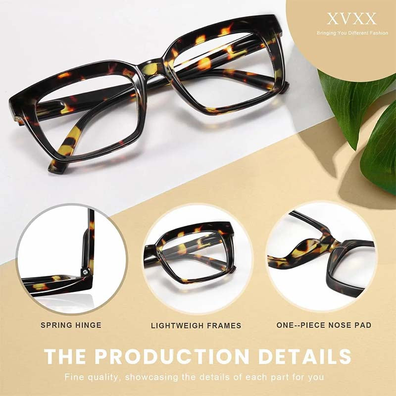 3-Pack Lightweight Tortoiseshell Square Reading Glasses for Women & Men - Blue Light Blocking👓✨