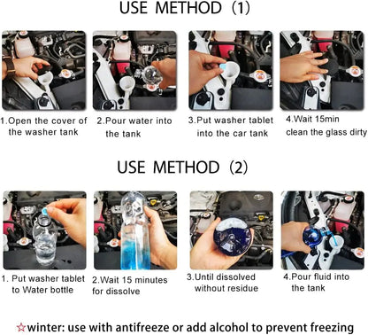 50PCS Car Windshield Washer Fluid Concentrate Tablets, Windshield Wiper Fluid 🚗💧