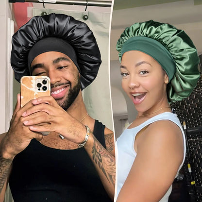 Bonnet for Men Hair Bonnet for Sleeping Double Layer Satin Bonnets 😴