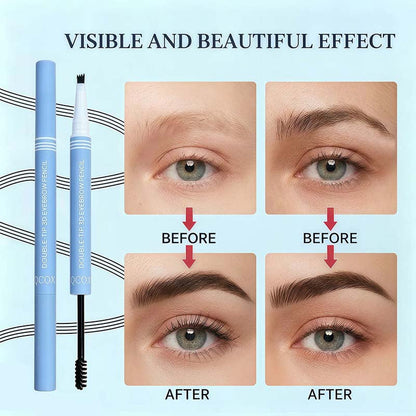 2-in-1 Waterproof Micro-Fork Eyebrow Pen-Tinted Gel Cosmetic🖌️