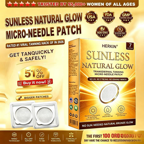 ☀️ Sunless Natural Glow Tanning Microneedle Patch, No DHA No UV Streak-Free Bronze Tan