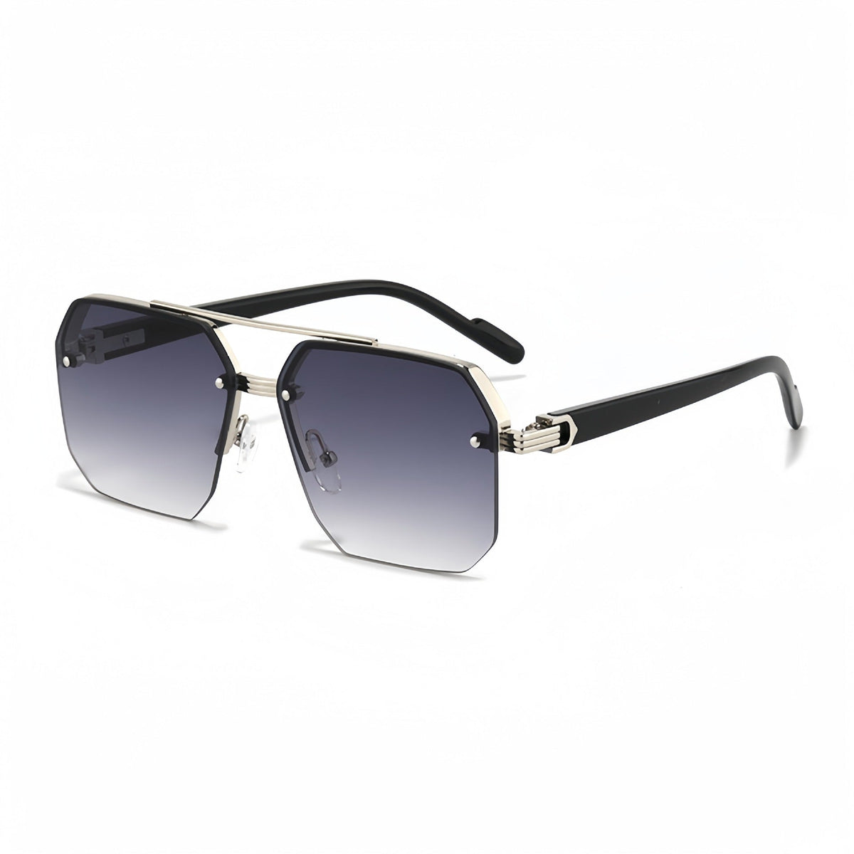 Unisex Retro Square Sunglasses - 1 Pair Polycarbonate Semi-Rimless Double Beam🕶️