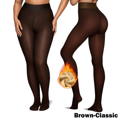 Women Fleece Lined Tights Body Slimming Leggings Sheer Fake Translucent 🖤