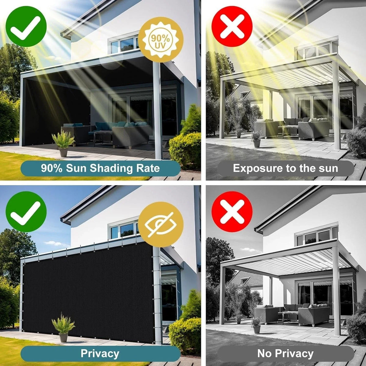 Black UV Resistant Sun Shade Net for Garden & Backyard🌳