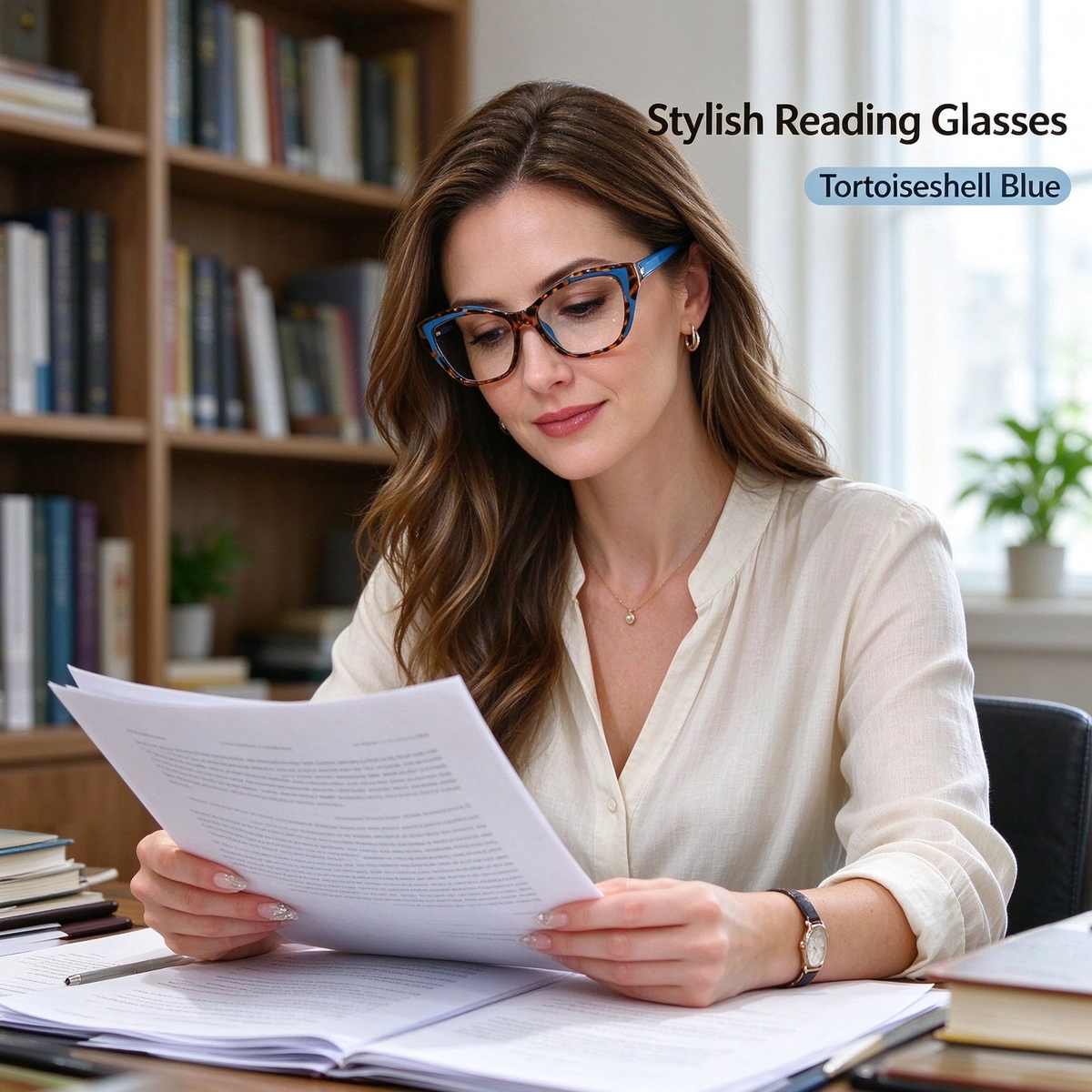 Women's Elegant Cat-Eye Metal Frame Reading Glasses 🕶️