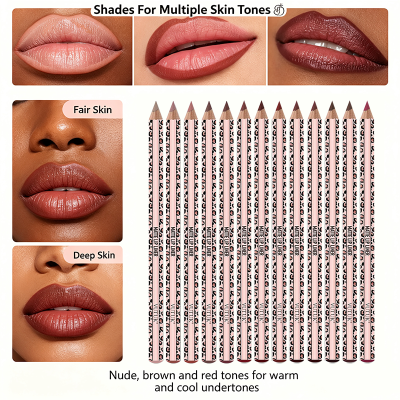 Full 12‑Color Lip Liner Set – Matte High Pigment, Long‑Lasting Non‑Fading 💋