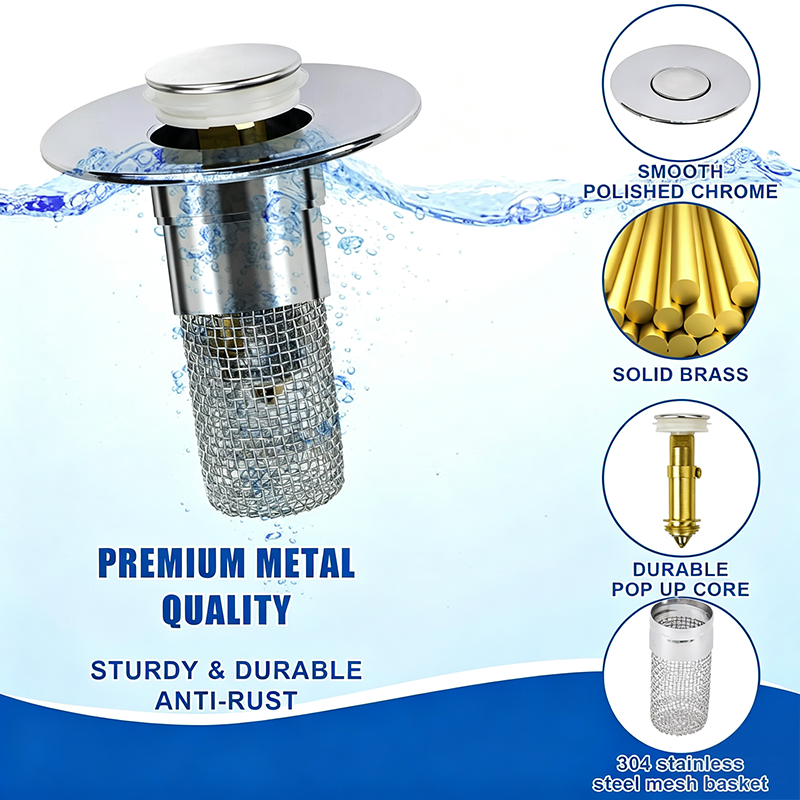 Bathroom Sink Drain Strainer, Pop Up Sink Drain Strain, Bathroom Sink Stopper✨