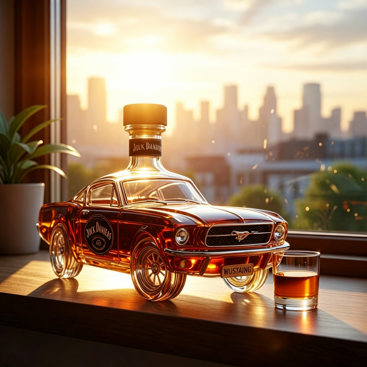 4 Styles Whiskey Decanter, Car Shaped Glass Bottle