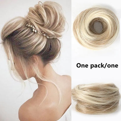 Synthetic Messy Bun Hair Piece for Women, Curly Updo Scrunchie Extension👑 ✨