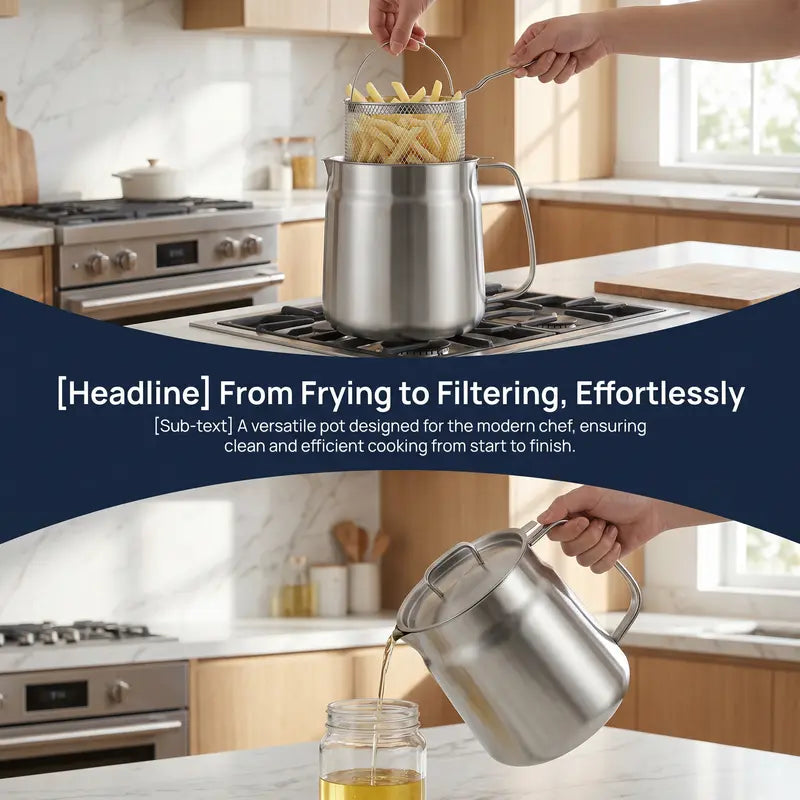 304 Stainless Steel Deep Fryer Pot Set π³