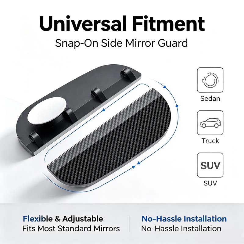 One Pair Snap-On Mirror Rain Visor Eyebrows, Waterproof Carbon Fiber Auto Exterior 🚗