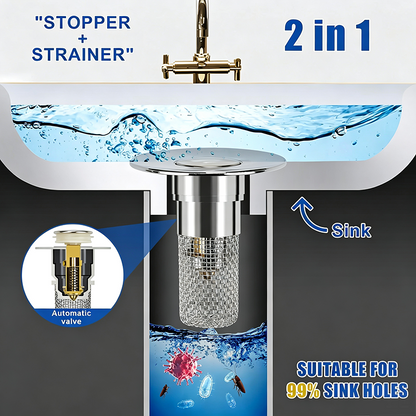 Bathroom Sink Drain Strainer, Pop Up Sink Drain Strain, Bathroom Sink Stopper✨