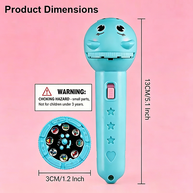 Kids Bedtime Story Projector Flashlight 48 Patterns Educational Toy🔦