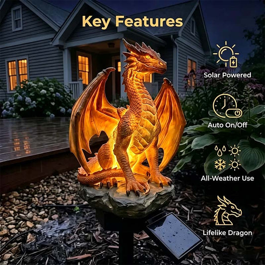 Solar Dragon Garden Statue Light🐲