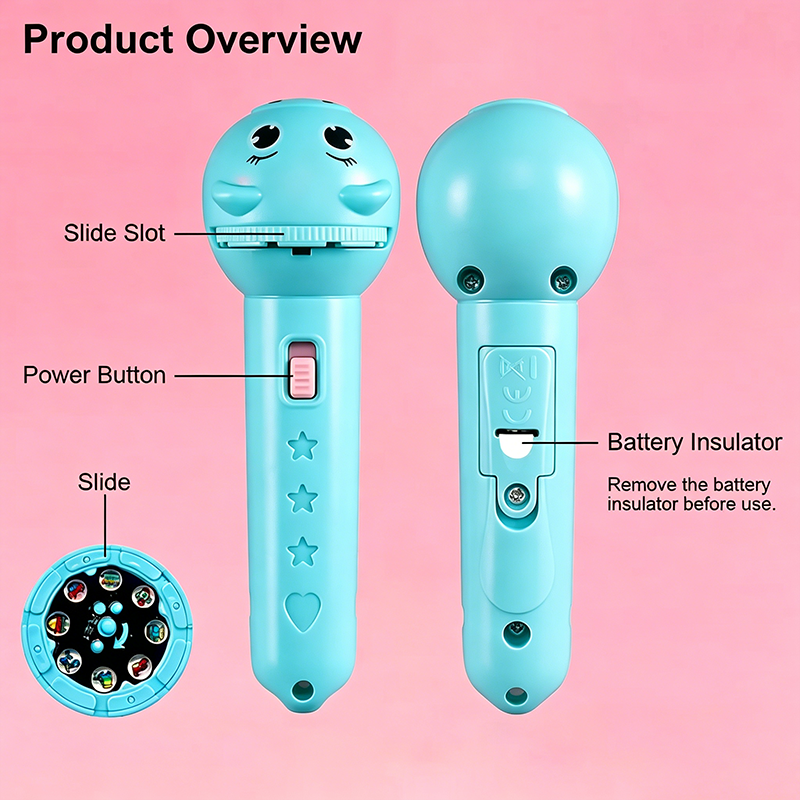 Kids Bedtime Story Projector Flashlight 48 Patterns Educational Toy🔦