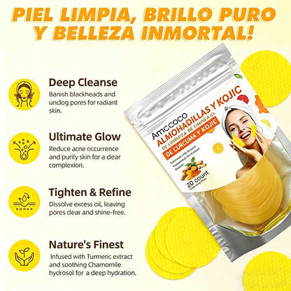 Turmeric & Kojic Acid Cleansing Pads,20pcs🟡