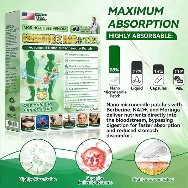 Berberine Moringa Nano Microneedle Wellness Patch🟢