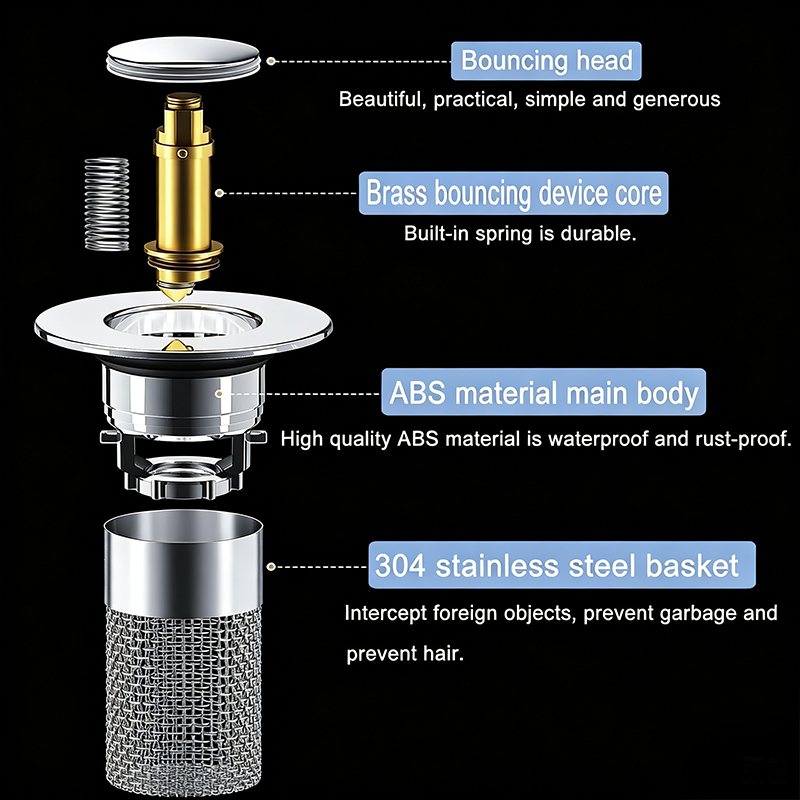 Bathroom Sink Drain Strainer, Pop Up Sink Drain Strain, Bathroom Sink Stopper✨