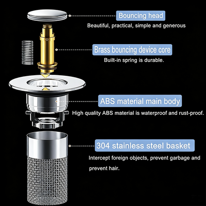 Bathroom Sink Drain Strainer, Pop Up Sink Drain Strain, Bathroom Sink Stopper✨