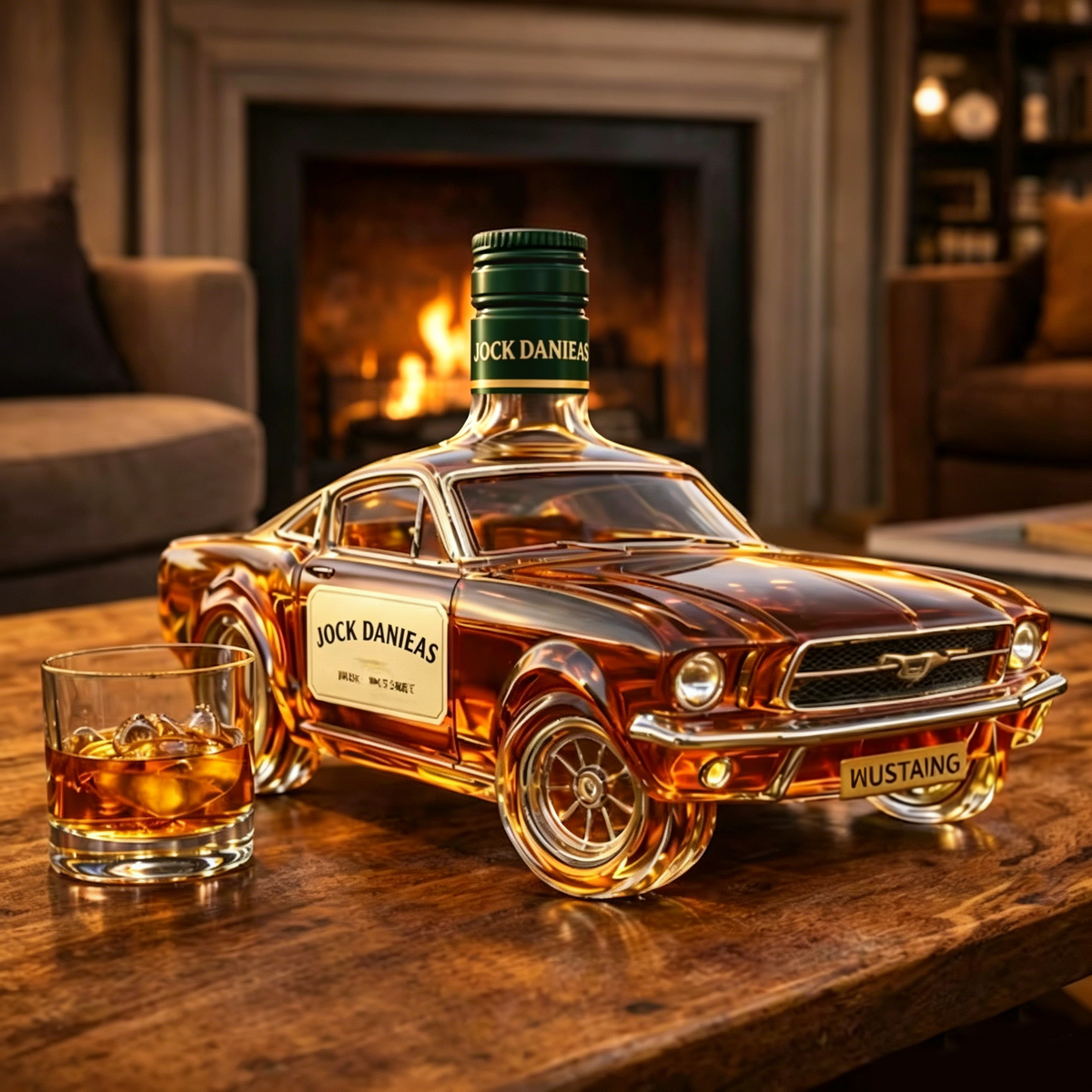 4 Styles Whiskey Decanter, Car Shaped Glass Bottle