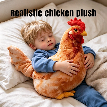 Chicken-Shaped Plush Pillow - Cute Hen Stuffed Animal, Realistic Look Home Decorative Cushion 🐔