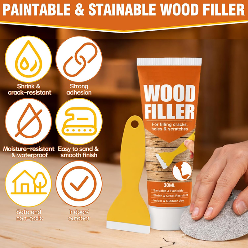 Sandable and paintable wood filler